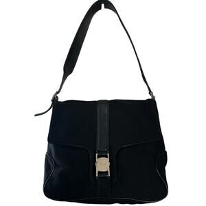 Salvatore Ferragamo Neoprene cloth bag purse handbag AU-21-1784 Made Italy